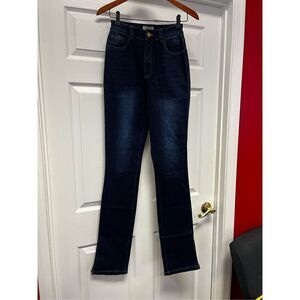 Nineth Closet Essentials Dark Wash High Rise Straight Leg Jeans sz 5 Tall NWT